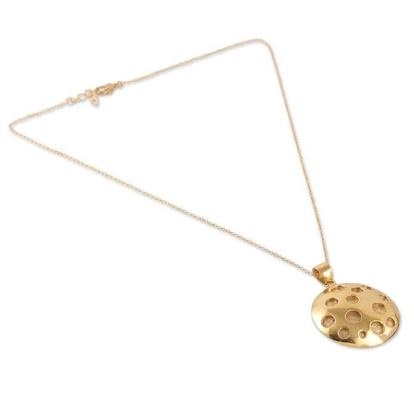 Alternate image for High-Polished Brass Pendant Necklace from India Solar Dots