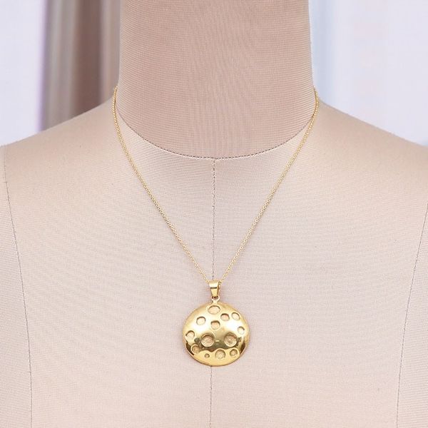Alternate image for High-Polished Brass Pendant Necklace from India Solar Dots