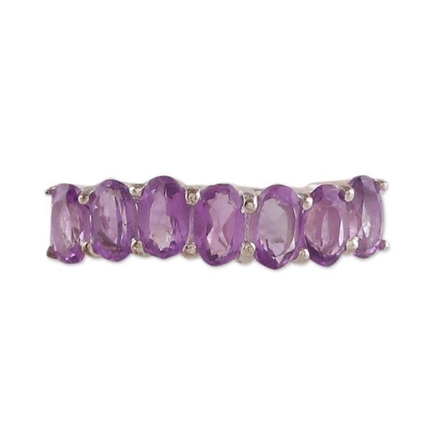 Alternate image for Sterling Silver Ring with 7 Amethyst Gemstones from India Lilac Vibe