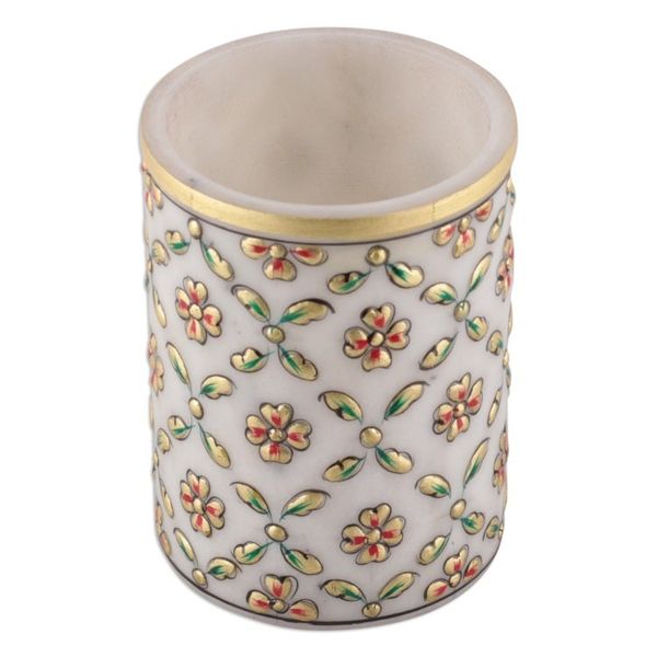 Alternate image for Floral Mesh-Patterned Marble Pend Holder in Green and Red Spring Mesh