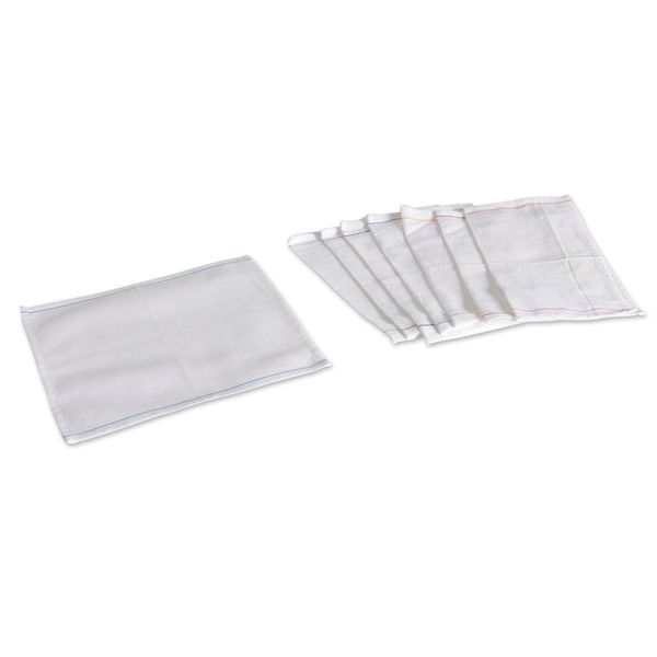 Alternate image for Set of 8 Woven Mini Cotton Dish Towels with Colorful Lines Rainbow Flavors