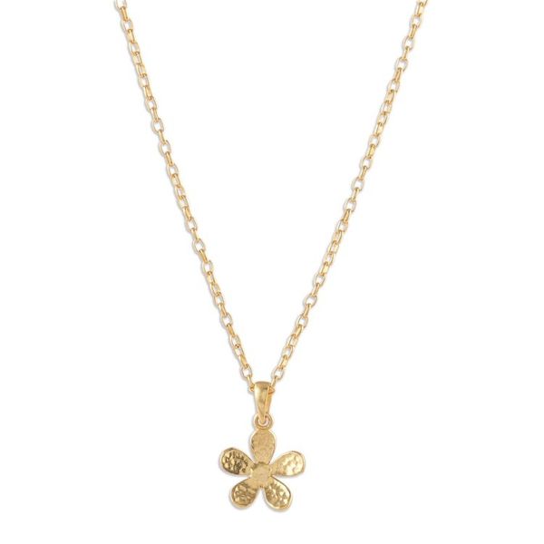 Alternate image for High-Polished 22k Gold-Plated Necklace with Floral Pendant Triumphal Petals