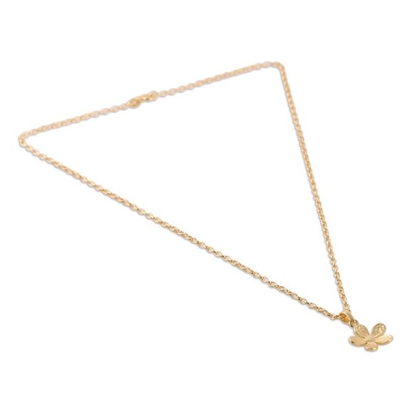 Alternate image for High-Polished 22k Gold-Plated Necklace with Floral Pendant Triumphal Petals