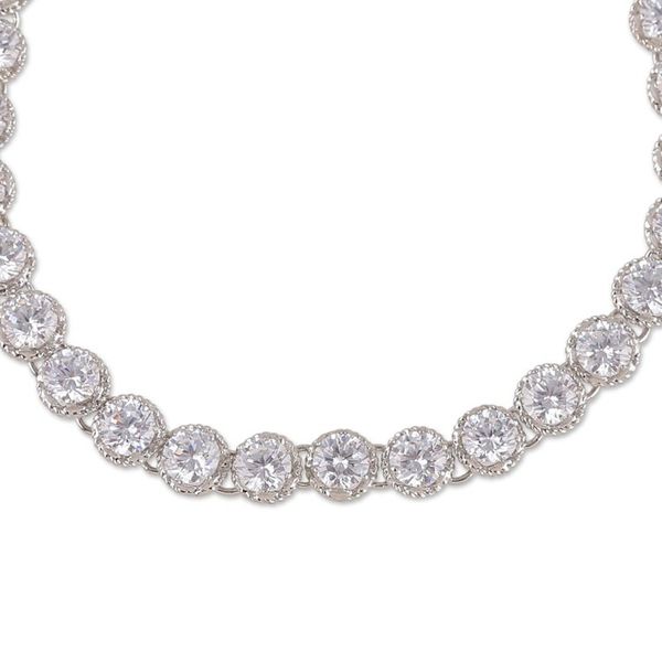 Alternate image for 12-Carat Faceted Cubic Zirconia and Sterling Silver Bracelet Ethereal Sparkle