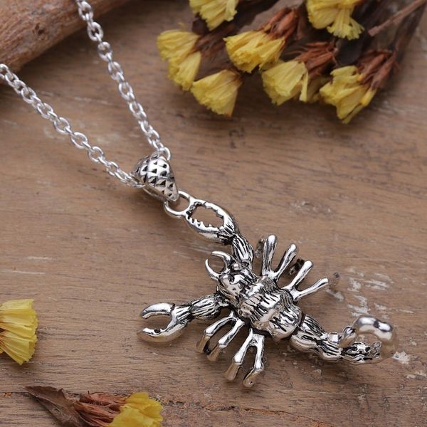 Alternate image for Polished Sterling Silver Necklace with Scorpion Pendant Scorpion Delight