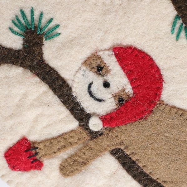 Alternate image for Nature-Themed Applique Wool Felt Christmas Stocking Tranquil Season