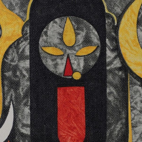 Alternate image for Signed Expressionist Traditional Acrylic Kali Painting Dakshineshwari Kali
