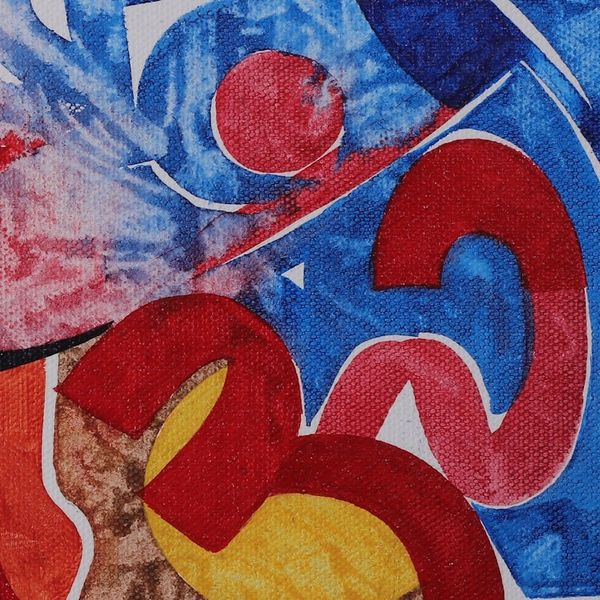 Alternate image for Signed Expressionist Acrylic Omkara Painting from India Cosmic Sound