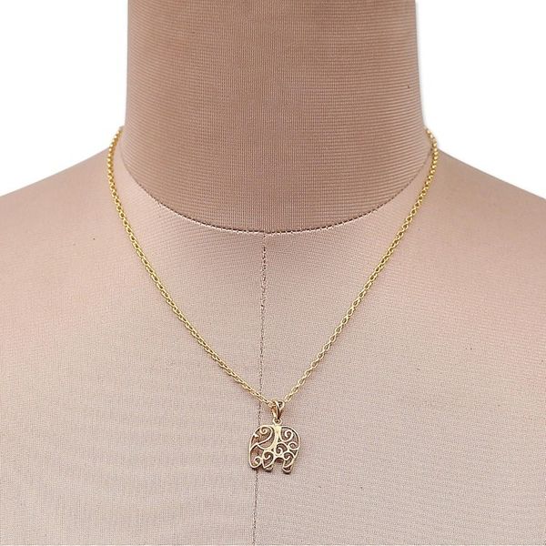 Alternate image for Elephant-Themed 22k Gold-Plated Pendant Necklace from India Giant Triumph