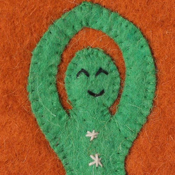 Alternate image for Set of 2 Handcrafted Yoga-Themed Wool Felt Mobile Cases Peaceful Vibes