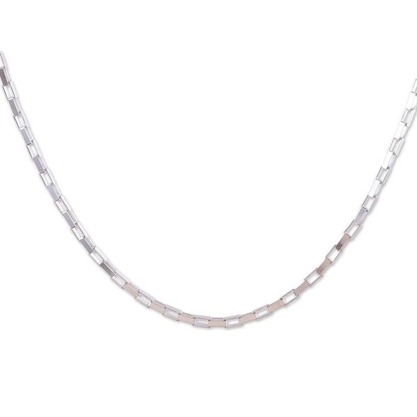 Alternate image for High-Polished Sterling Silver Box Chain Necklace Metropolitan Bonds