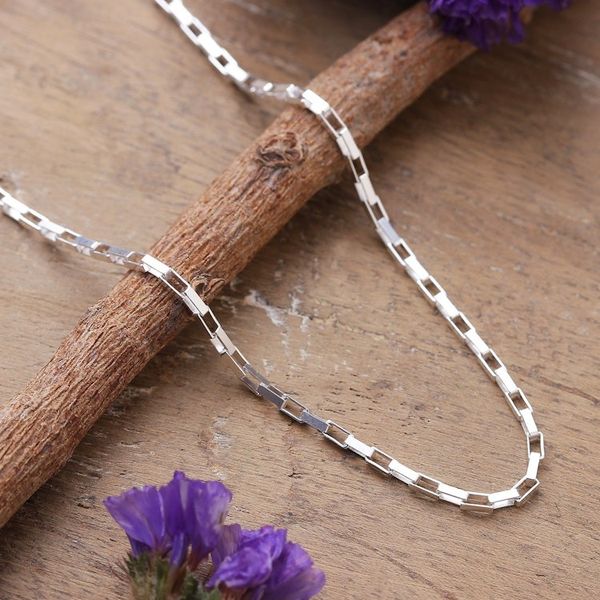 Alternate image for High-Polished Sterling Silver Box Chain Necklace Metropolitan Bonds