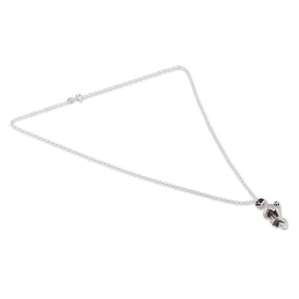 Alternate image for Dragon-Themed Sterling Silver Pendant Necklace from India Dragon Twist
