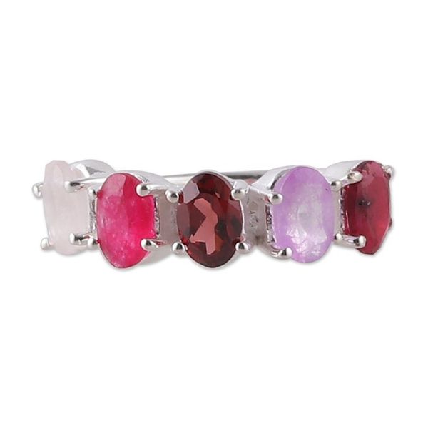 Alternate image for Polished One-Carat Faceted Multi-Gemstone Cocktail Ring Pink Lovers