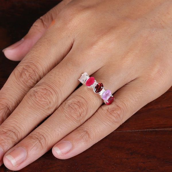Alternate image for Polished One-Carat Faceted Multi-Gemstone Cocktail Ring Pink Lovers