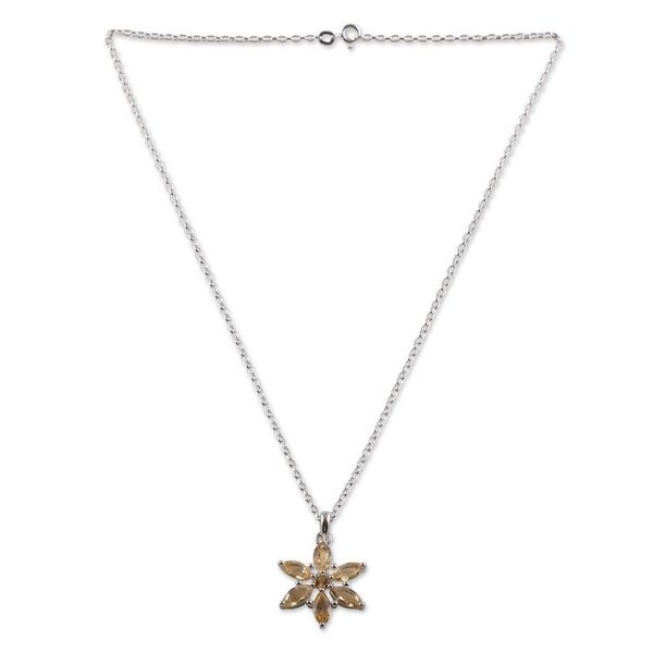 Alternate image for Floral Faceted Three-Carat Citrine Pendant Necklace Floral Success