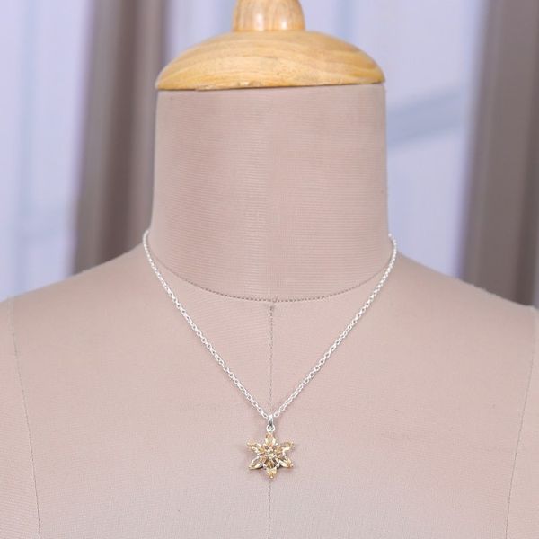 Alternate image for Floral Faceted Three-Carat Citrine Pendant Necklace Floral Success