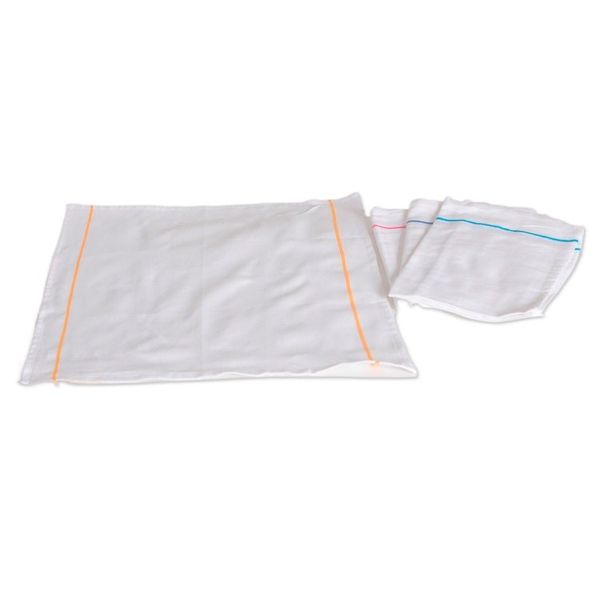Alternate image for Set of 4 Handwoven Cotton Napkins with Colorful Lines Joyous Meals