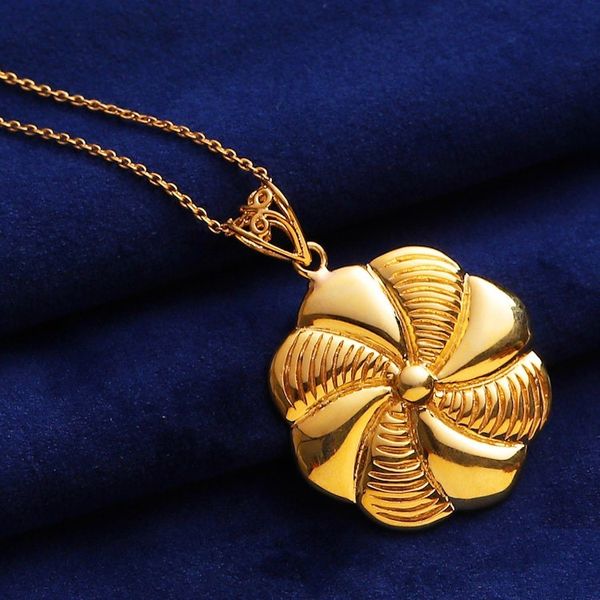 Alternate image for High-Polished Floral Brass Pendant Necklace from India Glory of the Bloom