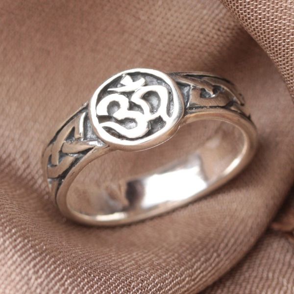 Alternate image for Mantra Syllable Om Symbol-Themed Sterling Silver Signet Ring OM Serenity