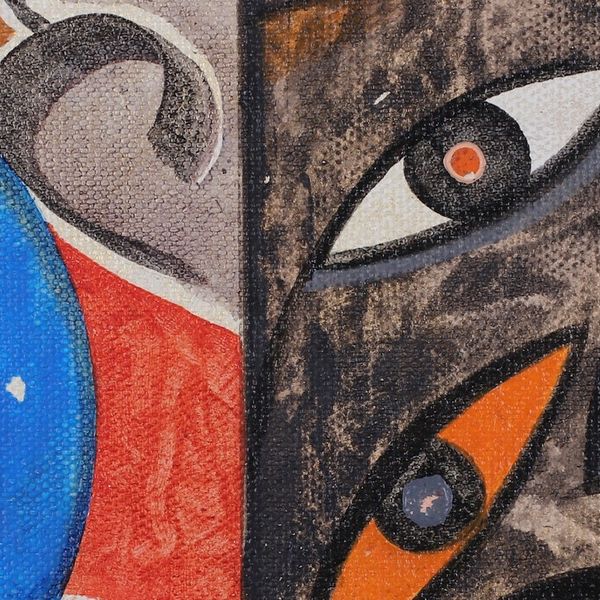 Alternate image for Signed Expressionist Spiritual Acrylic Painting from India Shivoham