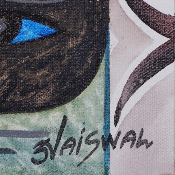 Alternate image for Signed Expressionist Spiritual Acrylic Painting from India Shivoham