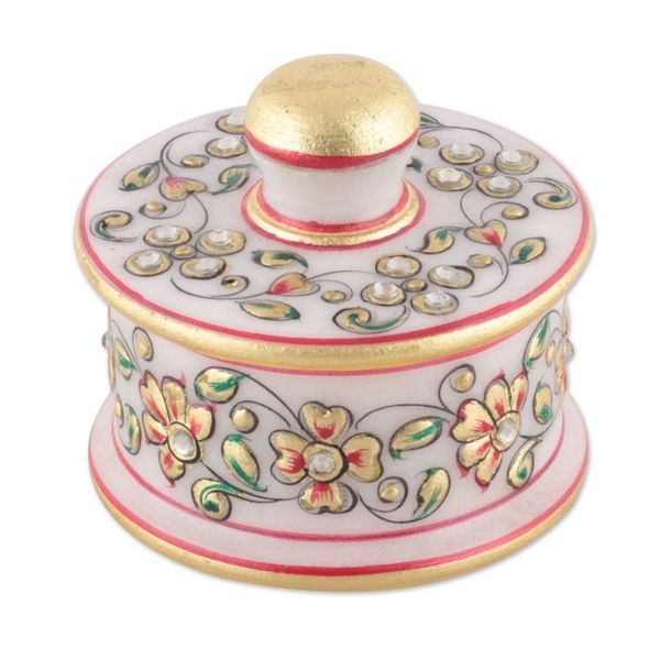 Alternate image for Floral and Leafy Marble Tray and Covered Bowls 5 Pieces Gathering at the Garden