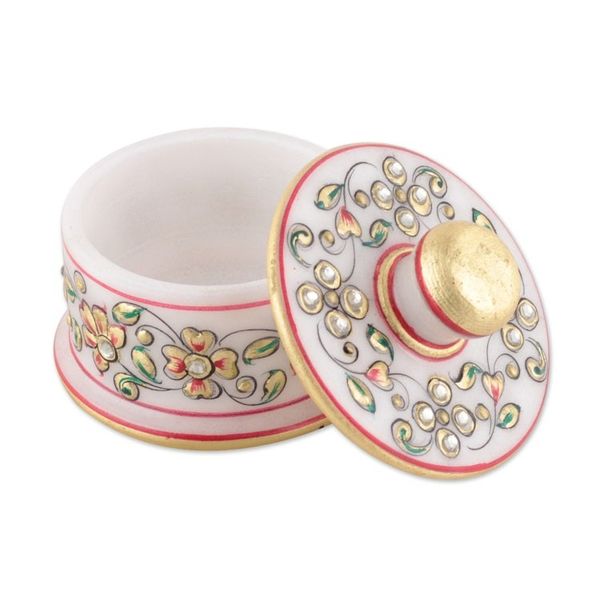Alternate image for Floral and Leafy Marble Tray and Covered Bowls 5 Pieces Gathering at the Garden