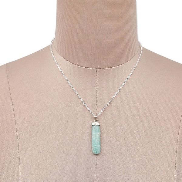 Alternate image for High-Polished Minimalist Natural Amazonite Pendant Necklace Fragment of Truth