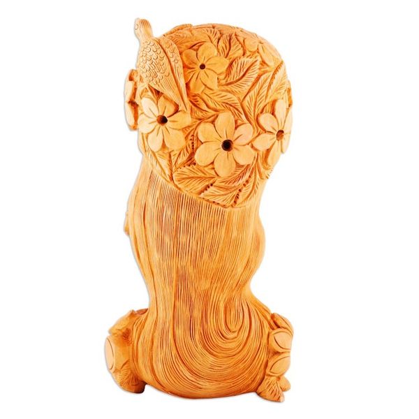 Alternate image for Hand-Carved Kadam Wood Sculpture of Mother Nature Natures Tranquility