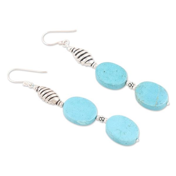 Alternate image for Sterling Silver Dangle Earrings with Calcite Cabochons Healing Dreams