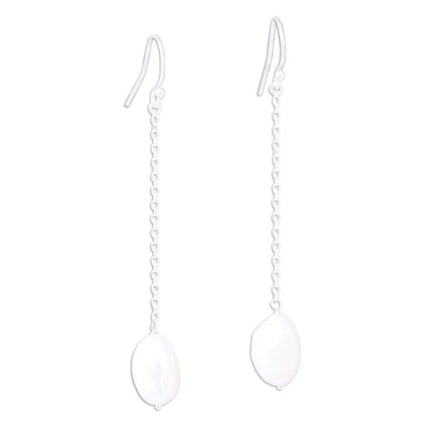 Alternate image for Sterling Silver Dangle Earrings with Cream Cultured Pearls Passion of the Sea