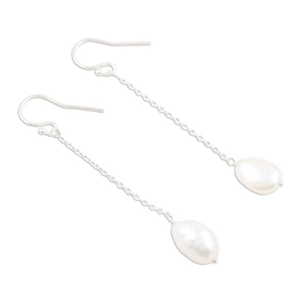 Alternate image for Sterling Silver Dangle Earrings with Cream Cultured Pearls Passion of the Sea