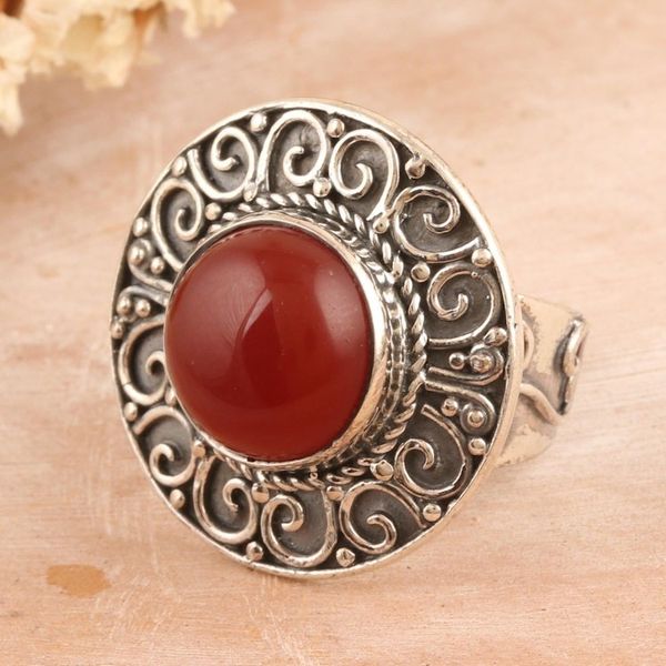 Alternate image for Red Onyx Cocktail Ring in a Combination Finish Courageous Glory