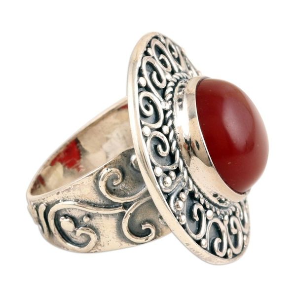 Alternate image for Red Onyx Cocktail Ring in a Combination Finish Courageous Glory