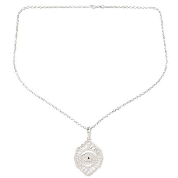Alternate image for Polished Sterling Silver Mystic Pendant Necklace from India Divine Glance