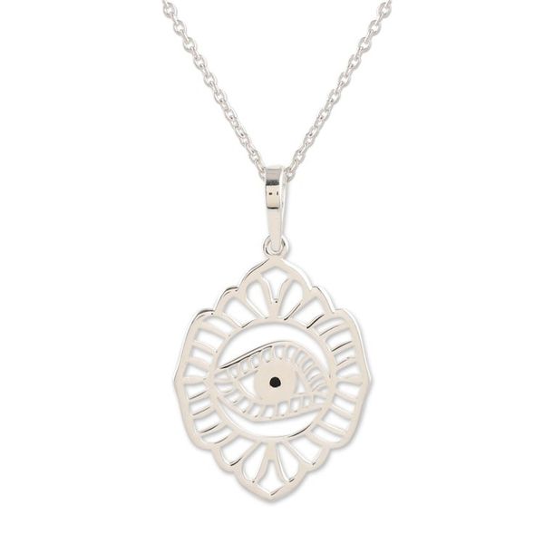Alternate image for Polished Sterling Silver Mystic Pendant Necklace from India Divine Glance