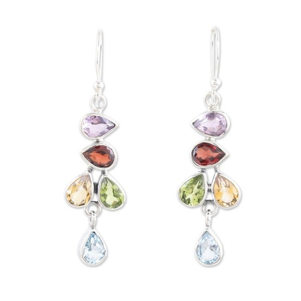 Alternate image for Sterling Silver Dangle Earrings with Seven-Carat Gemstones Paradise Pears