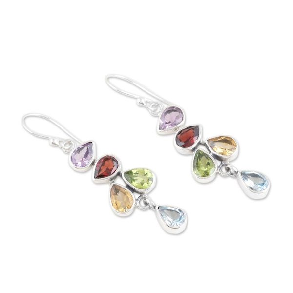 Alternate image for Sterling Silver Dangle Earrings with Seven-Carat Gemstones Paradise Pears