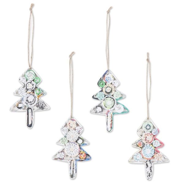 Alternate image for Set of 4 Eco-Friendly Christmas Tree Ornaments from India Eco Christmas