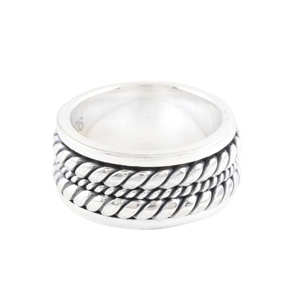 Alternate image for Sterling Silver Band Ring with Polished Braided Design Braided Fate