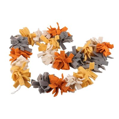 Alternate image for Handcrafted Warm-Toned Wool Felt Garland with Cotton Loops Autumn Celebrations