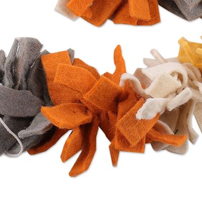 Alternate image for Handcrafted Warm-Toned Wool Felt Garland with Cotton Loops Autumn Celebrations