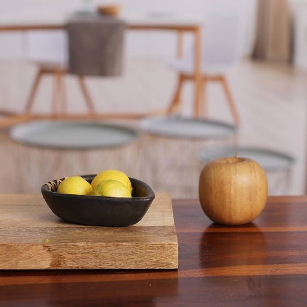 Alternate image for Pair of Handcrafted Drop-Shaped Black Ceramic Bowls Drop Saga