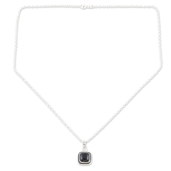 Alternate image for Sterling Silver Pendant Necklace with Onyx Stones Courageous Whim