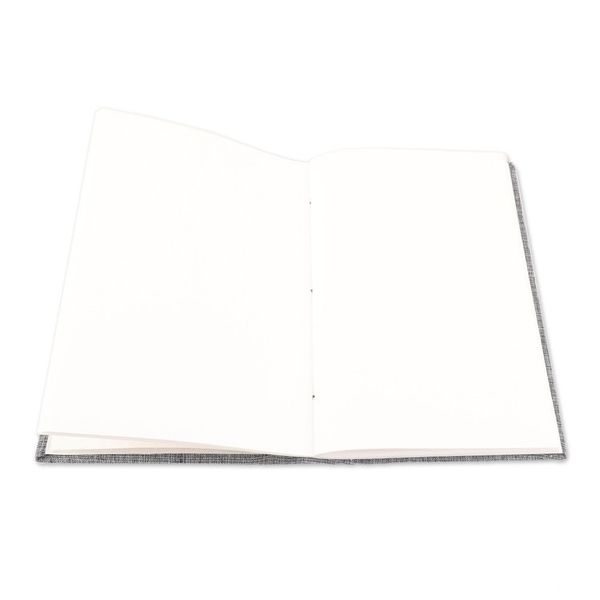 Alternate image for Grey Cotton Journal with Handmade Paper Handcrafted in India Chic Grey