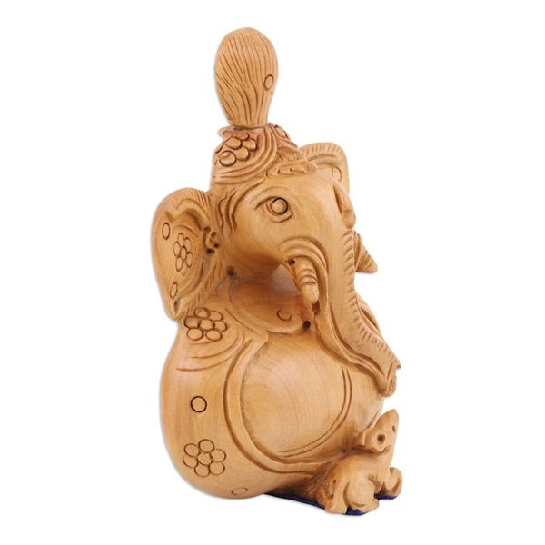 Alternate image for Kadam Wood Ganesha Sculpture Hand-Carved in India Ancestral Deity