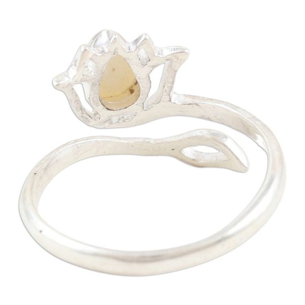 Alternate image for Cream Pearl and Sterling Silver Lotus Wrap Ring from India Pearl Lotus