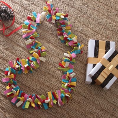 Alternate image for Handcrafted Colorful Wool Felt Garland with Cotton Loops Vivacious Celebrations
