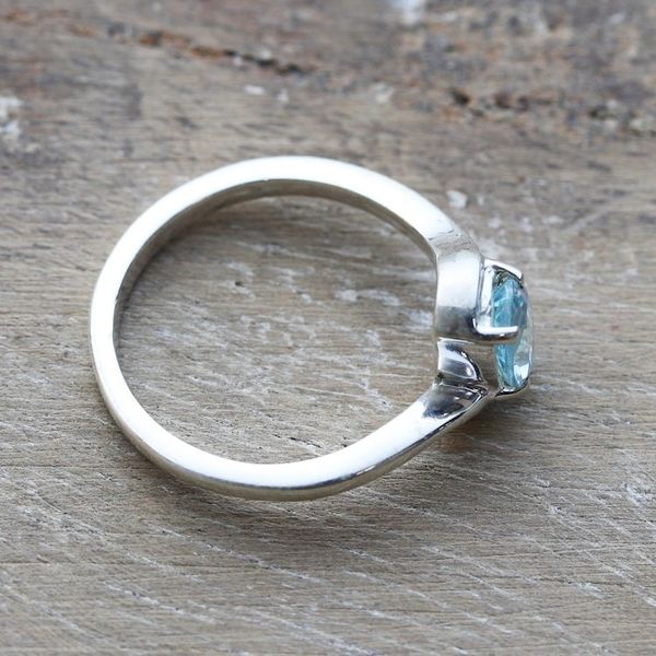 Alternate image for Sterling Silver Single Stone Ring with One-Carat Blue Topaz Blue Radiance